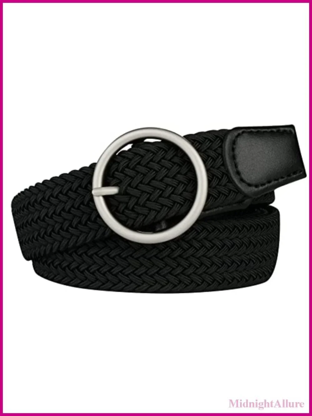 Plus Size Stretch Belt Elastic Braid-Woven No-Hole Adjustable